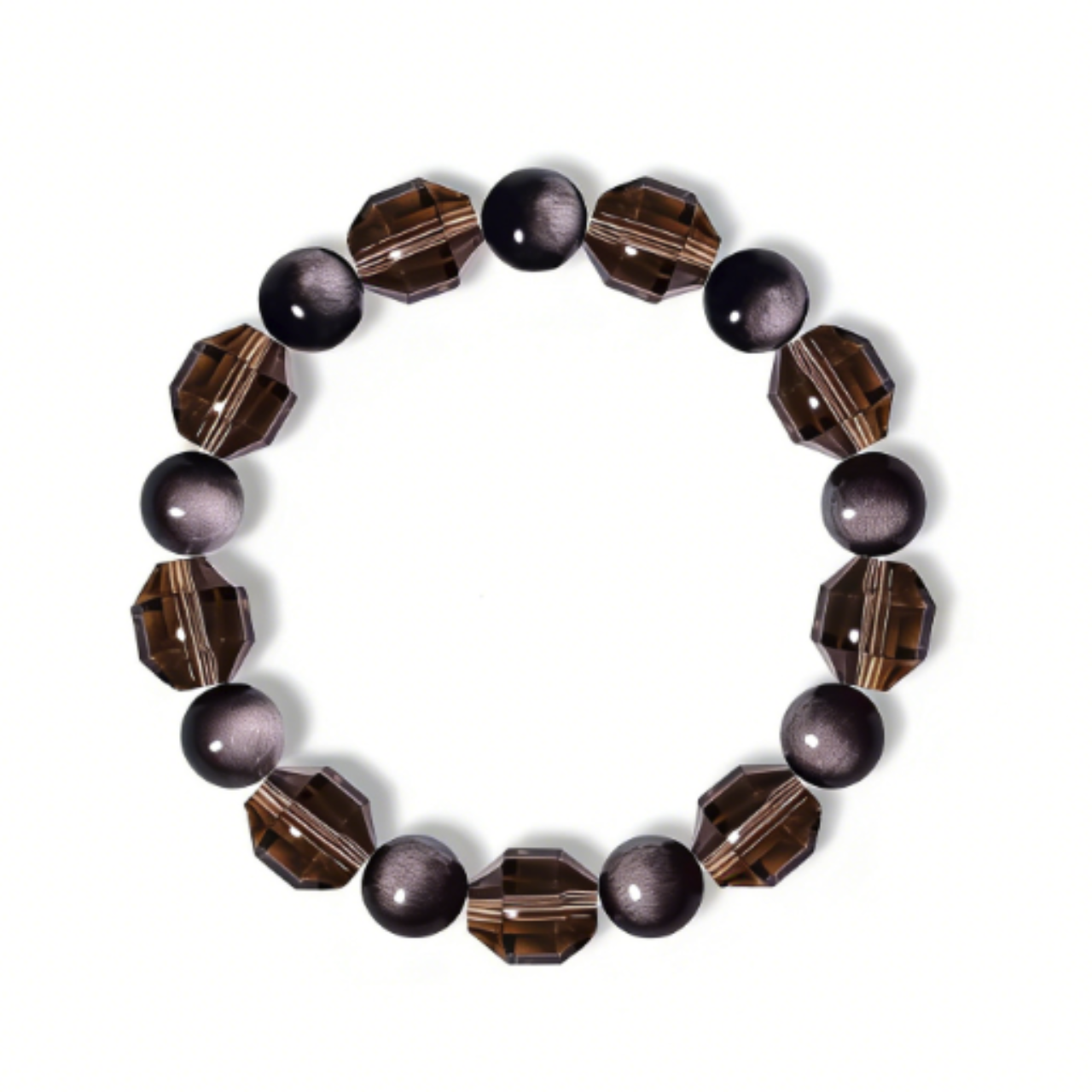 Customizable Smoky Quartz Irregular Bead Two-Tone Bracelet- DIY Option