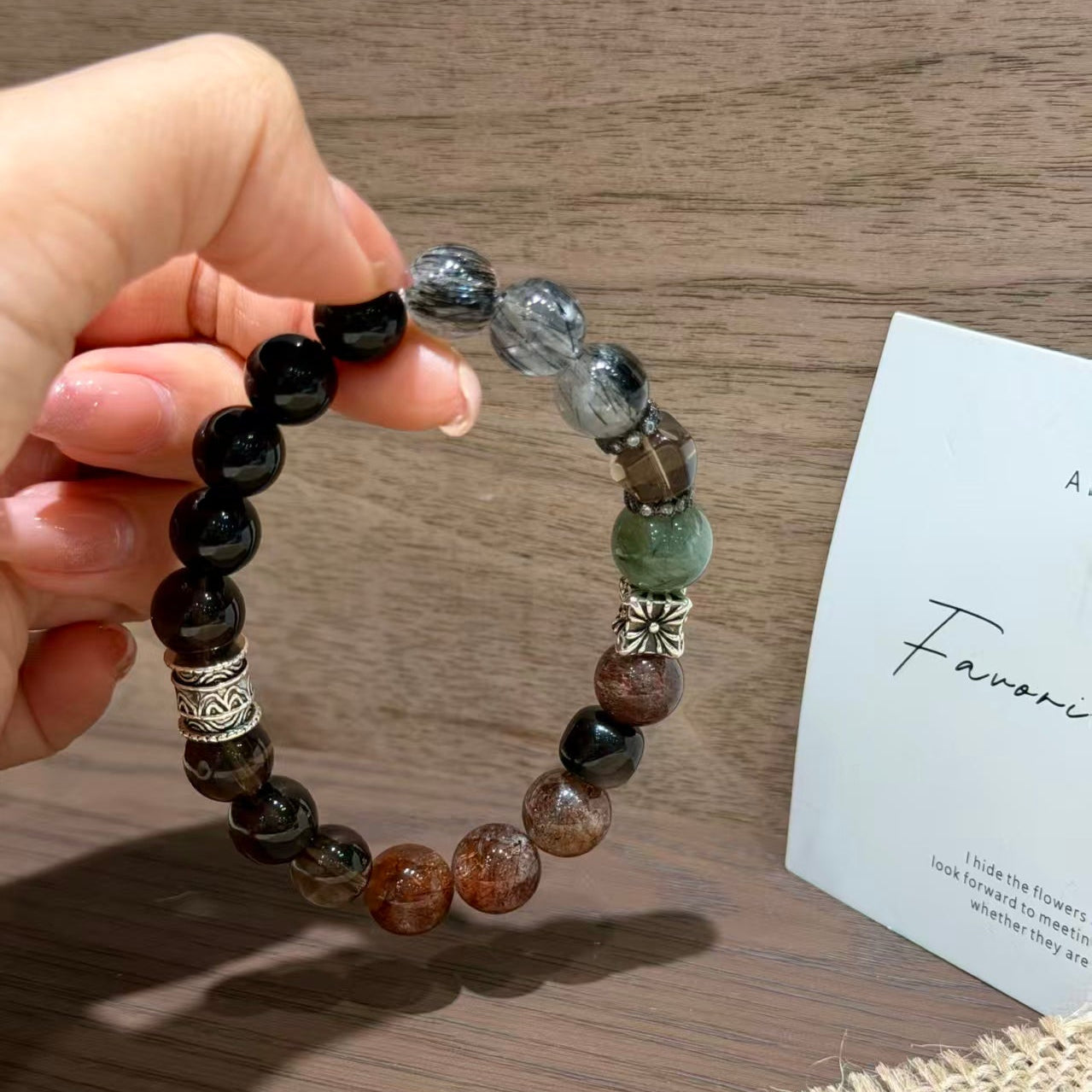 Midnight Shield Obsidian & Rutilated Quartz Protection Bracelet