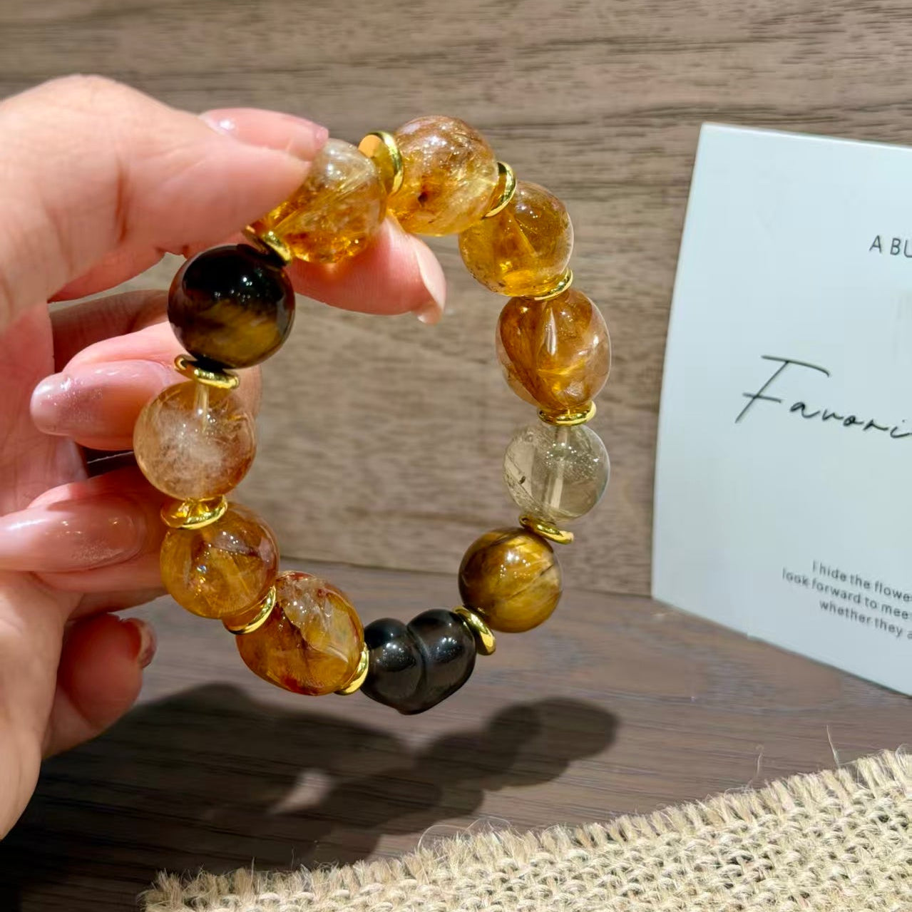 Natural Citrine & Tiger's Eye Crystal Wealth Bracelet