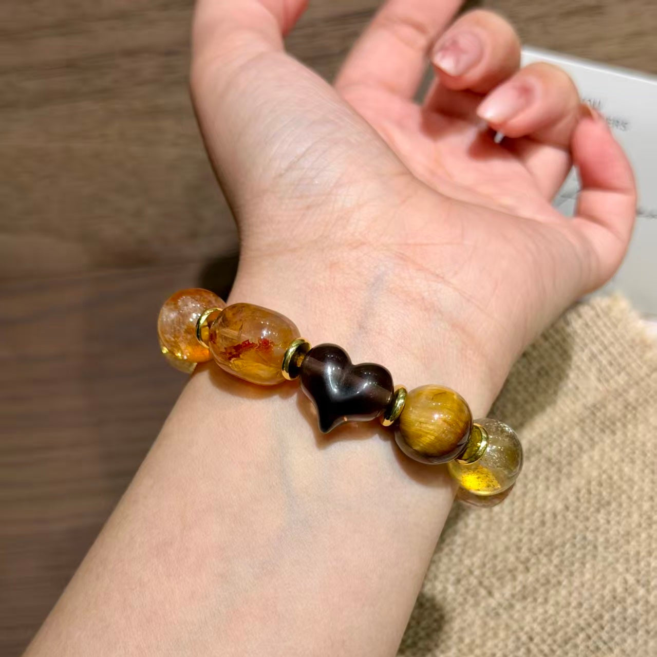Natural Citrine & Tiger's Eye Crystal Wealth Bracelet