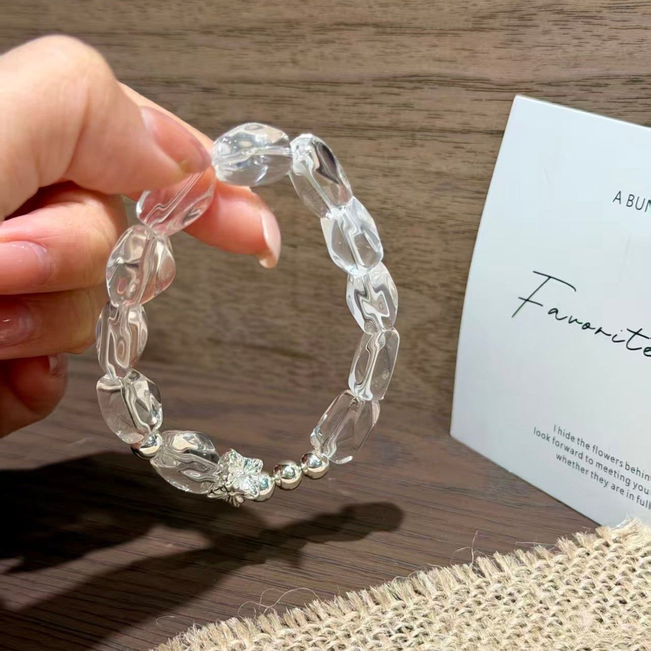 Natural Freeform Clear Quartz Healing Crystal Bracelet