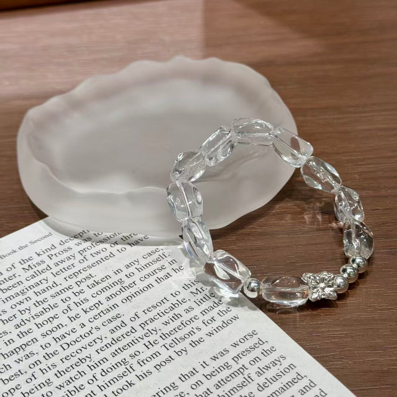 Natural Freeform Clear Quartz Healing Crystal Bracelet