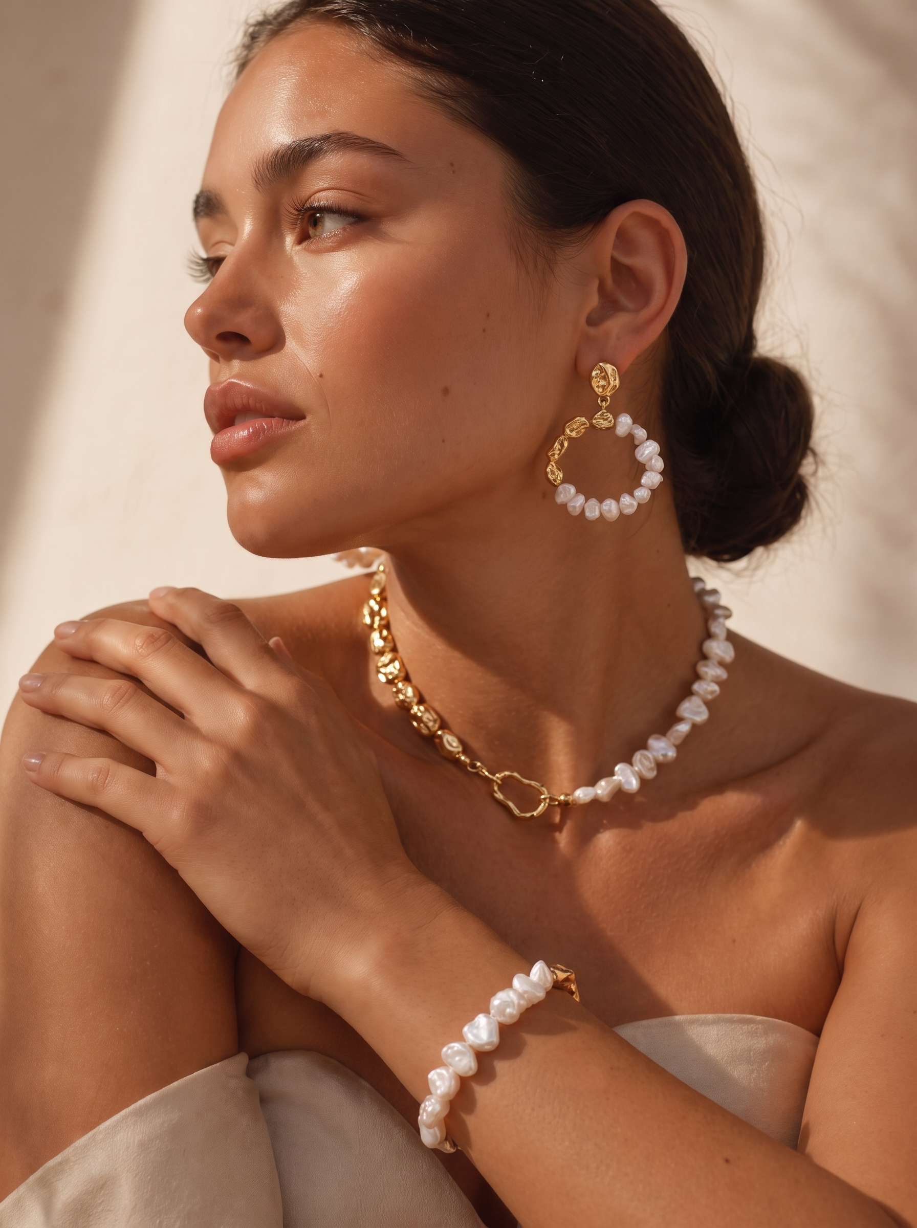 Organic Contrast Jewelry Set