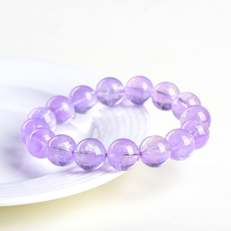 Natural Lavender Amethyst Soothing Healing Crystal Bracelet