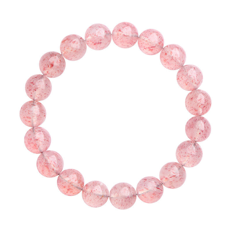 Natural Icy Strawberry Quartz Love & Joy Crystal Bracelet