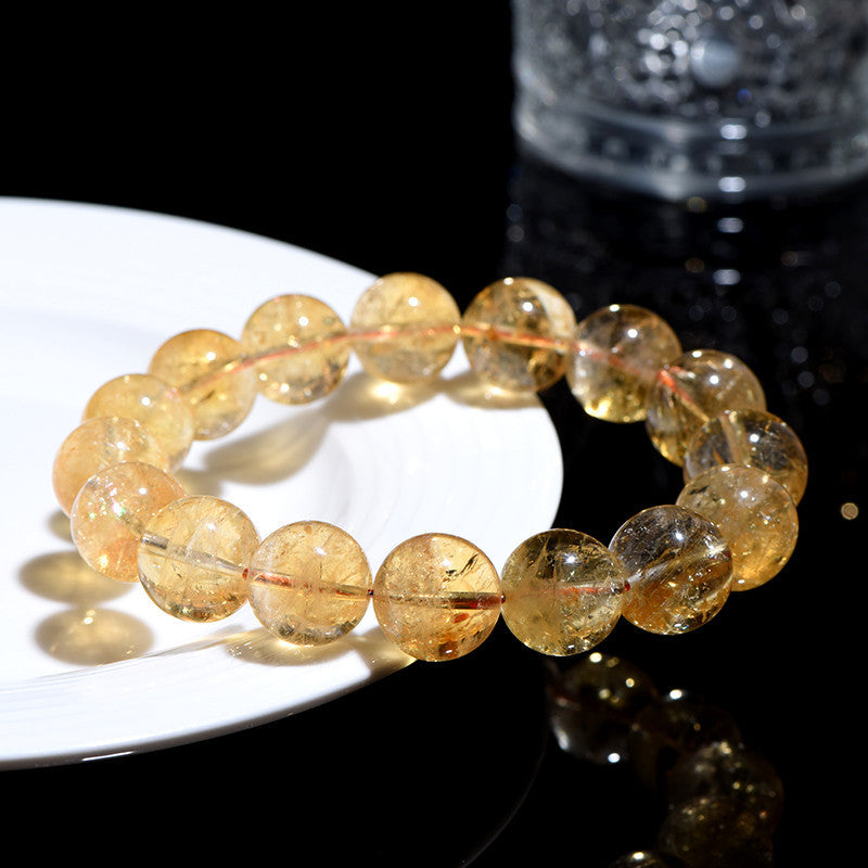 Natural Golden Citrine Azeztulite Crystal Bracelet