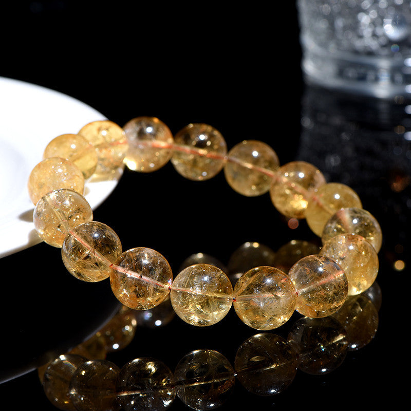 Natural Golden Citrine Azeztulite Crystal Bracelet