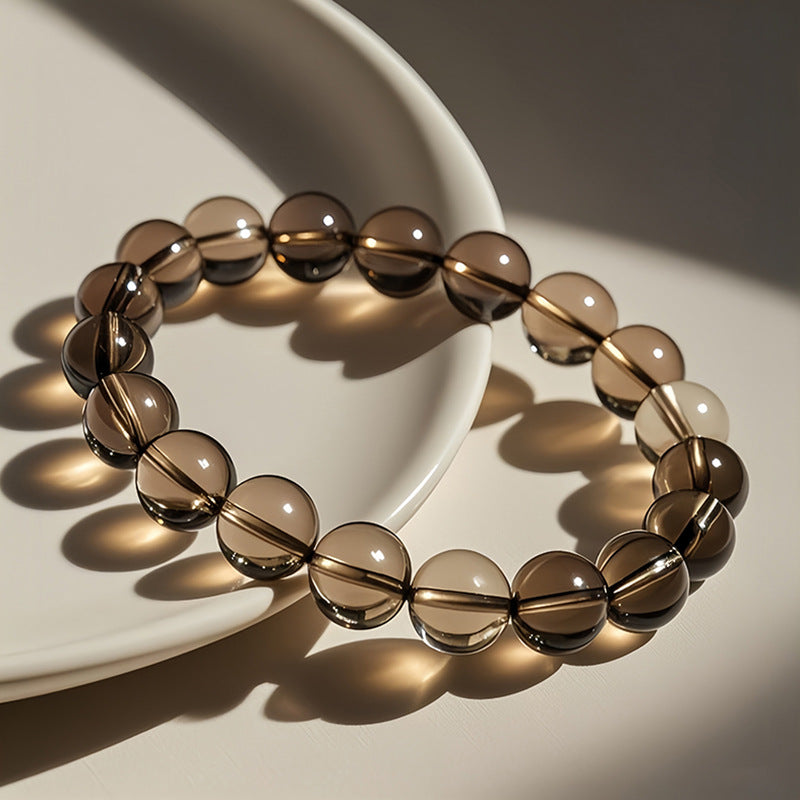Natural Smoky Quartz Grounding & Protection Crystal Bracelet