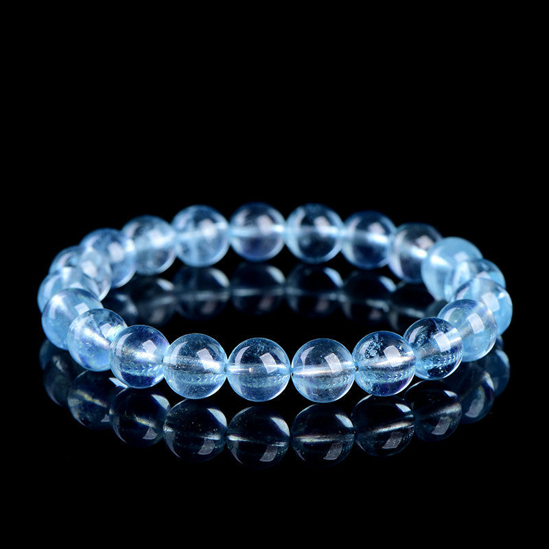 Natural Icy Aquamarine Calming Ocean Crystal Bracelet