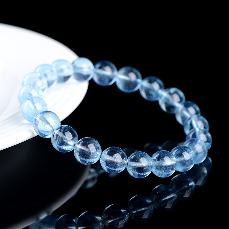 Natural Icy Aquamarine Calming Ocean Crystal Bracelet