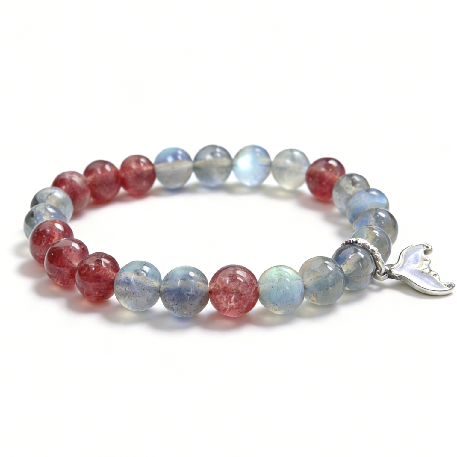 Moonstone & Strawberry Quartz Bracelet-Twilight Mermaid