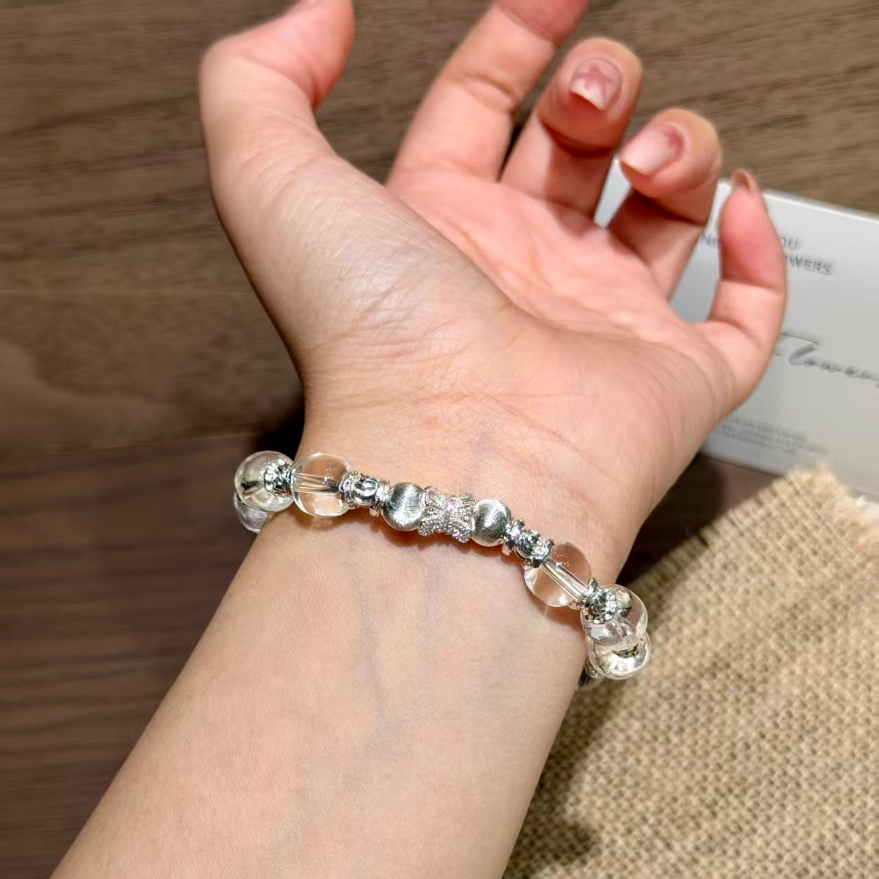 Luminous Clear Quartz & Ornate Silver Purity Bracelet