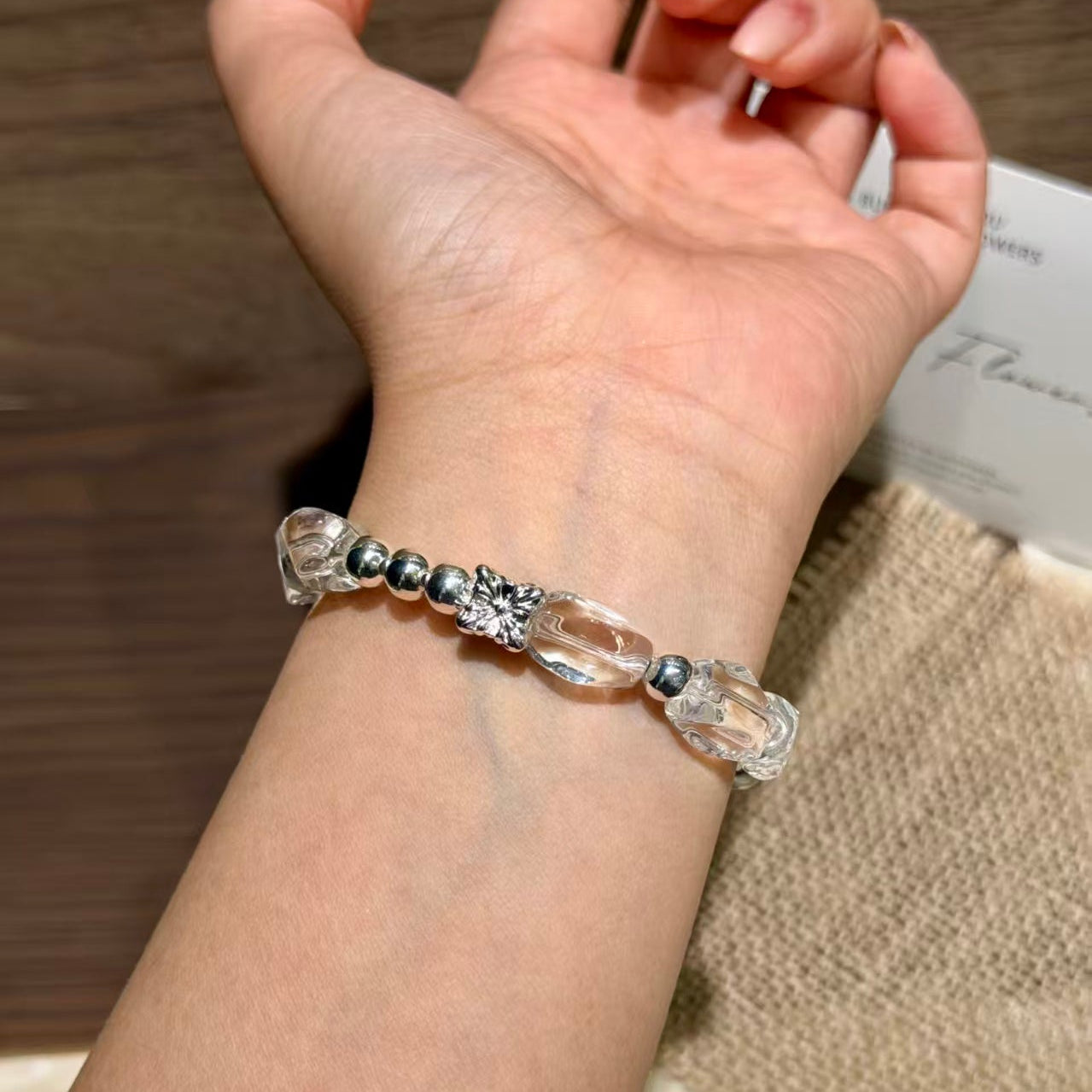 Natural Freeform Clear Quartz Healing Crystal Bracelet