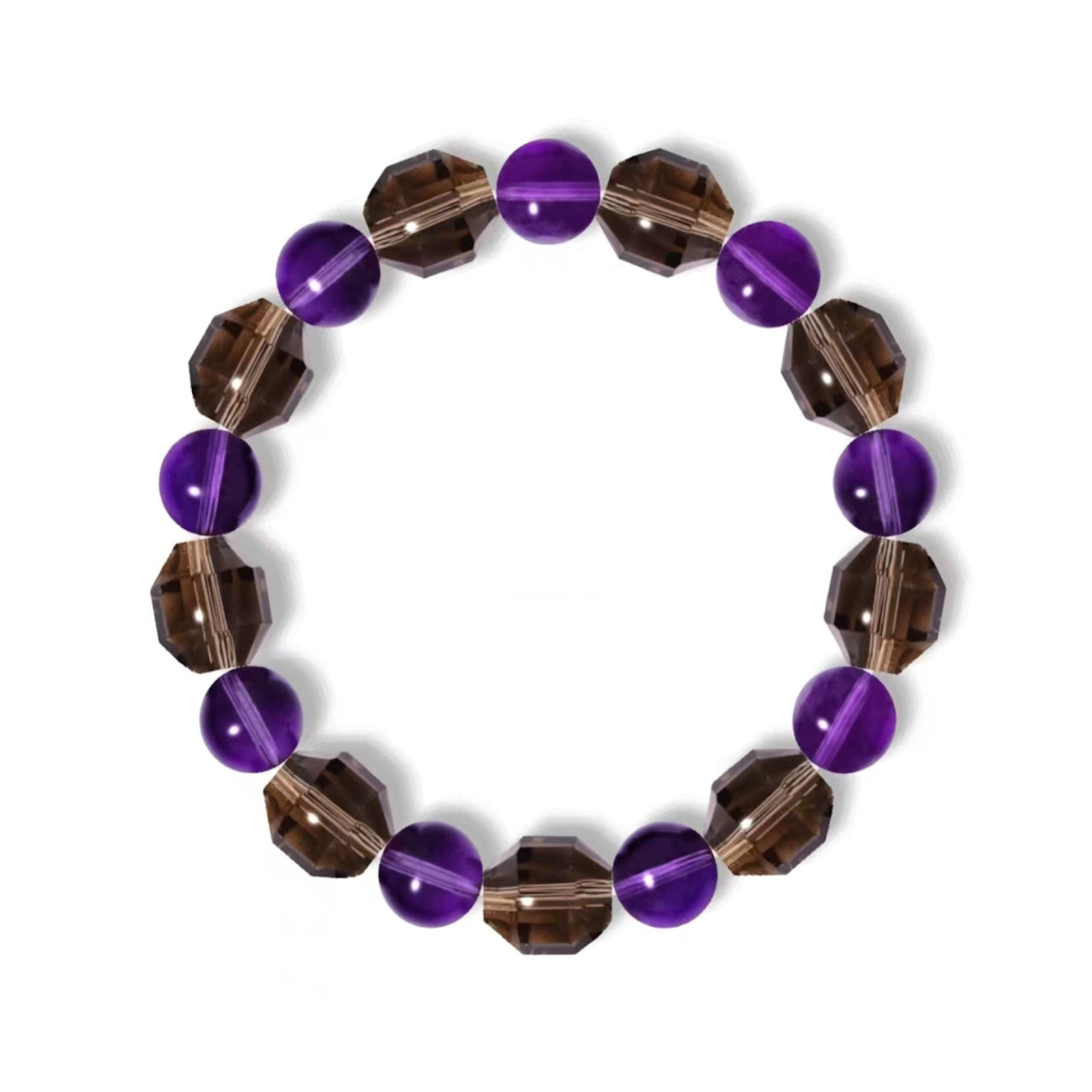 Customizable Smoky Quartz Irregular Bead Two-Tone Bracelet- DIY Option