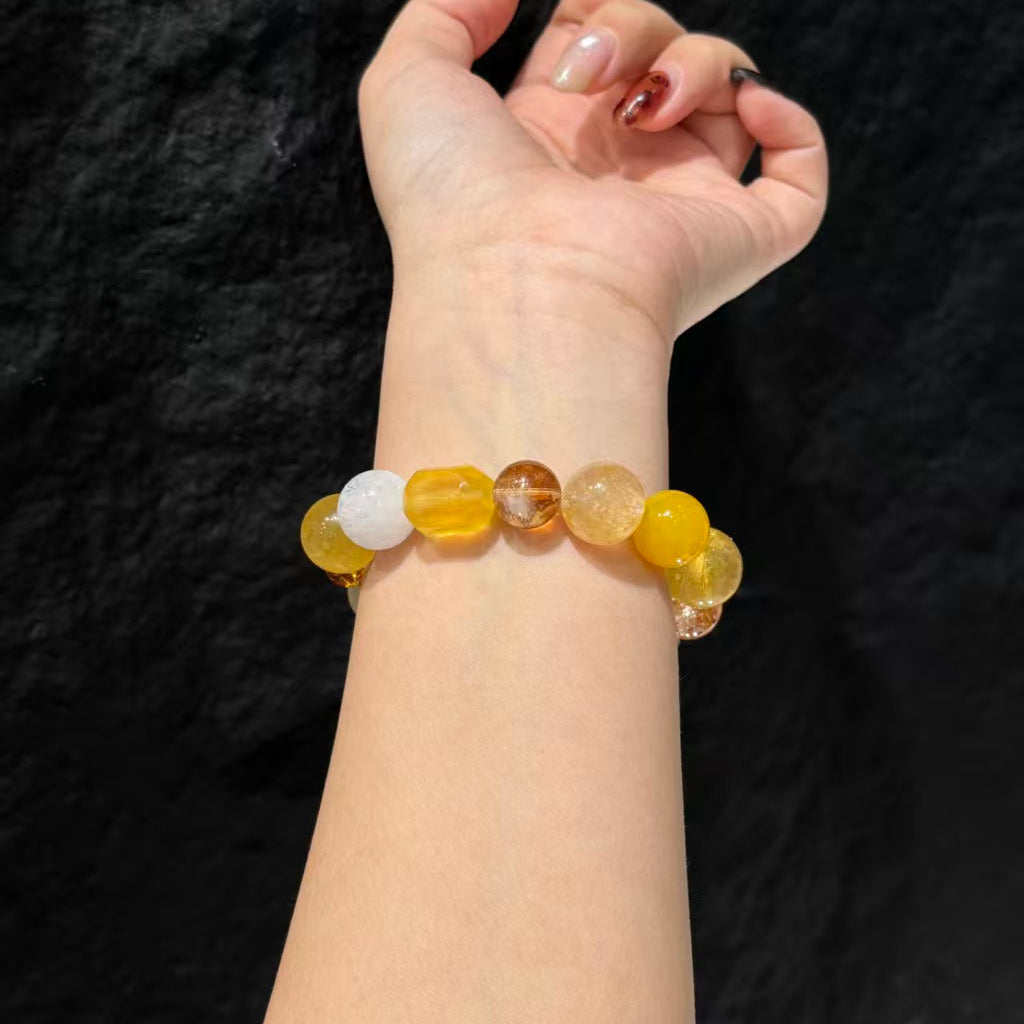 Natural Golden Multi-Gemstone Ultimate Wealth Bracelet