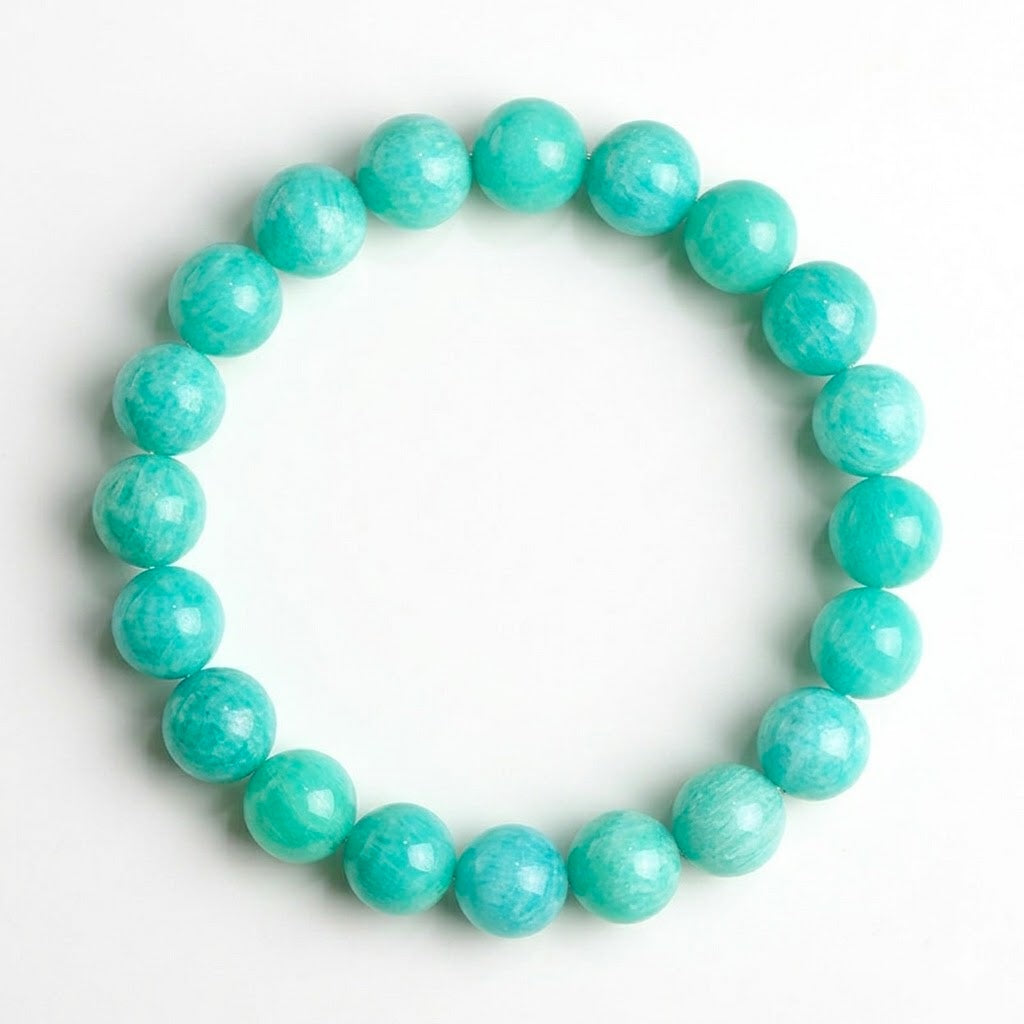 Natural Aqua Amazonite Courage & Truth Healing Crystal Bracelet