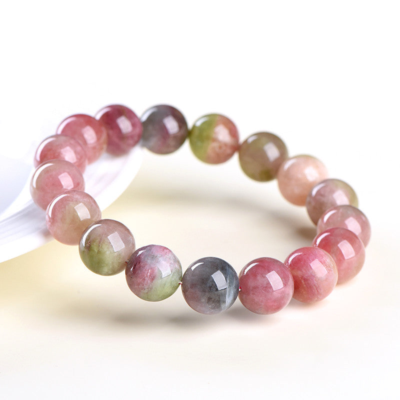 Natural Watermelon Tourmaline Joy & Balance Crystal Bracelet