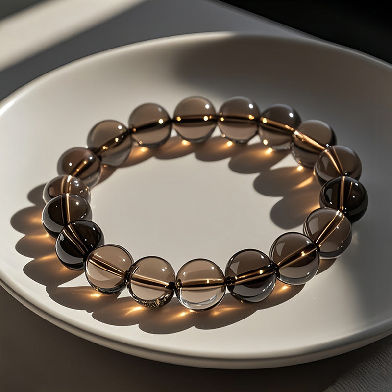 Natural Smoky Quartz Grounding & Protection Crystal Bracelet