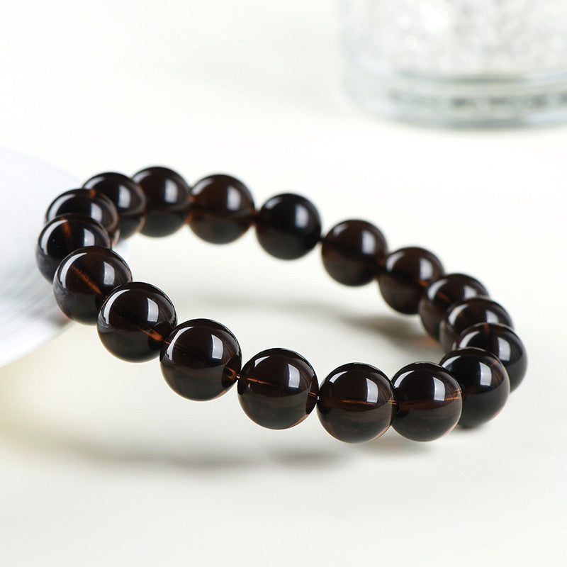 Natural Dark Smoky Quartz Grounding & Protection Crystal Bracelet