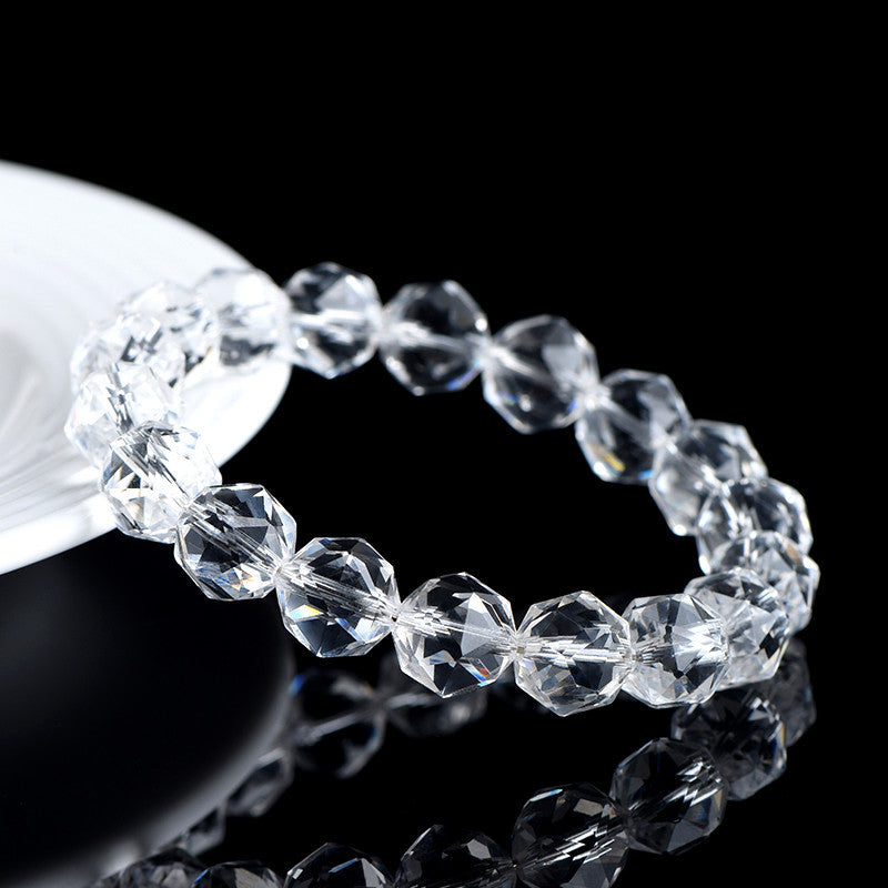Natural Faceted Clear Quartz Clarity & Energy Crystal Bracelet
