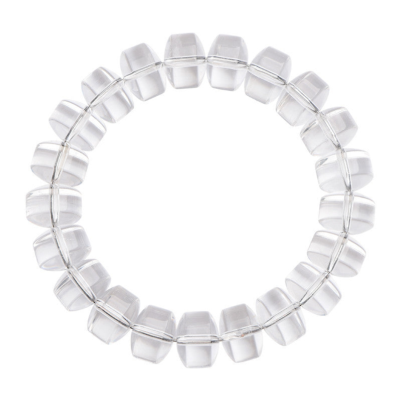 Natural Clear Quartz Faceted Rondelle Healing Crystal Bracelet