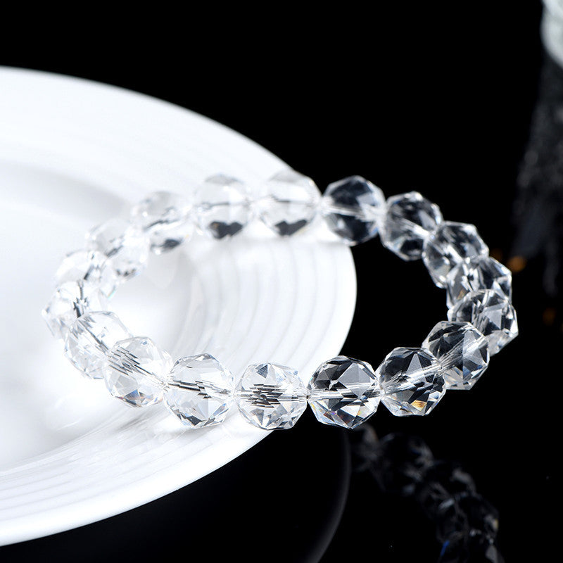 Natural Faceted Clear Quartz Clarity & Energy Crystal Bracelet
