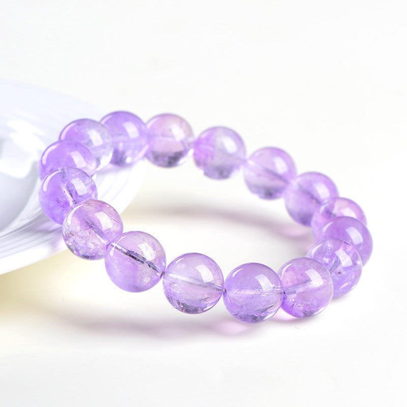 Natural Lavender Amethyst Soothing Healing Crystal Bracelet
