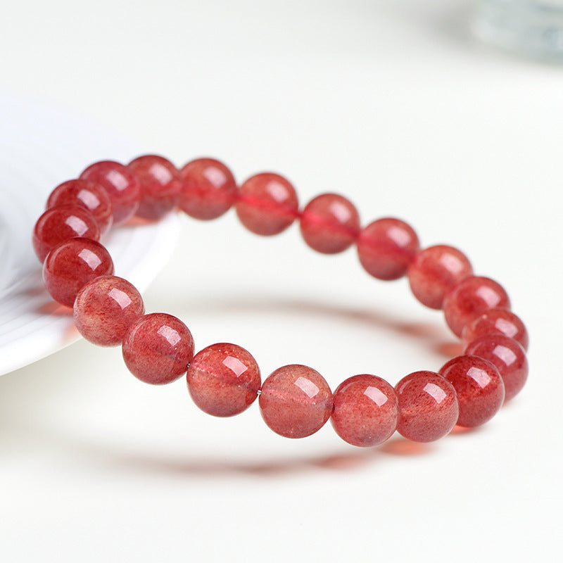 Natural Strawberry Quartz Love Crystal Bracelet