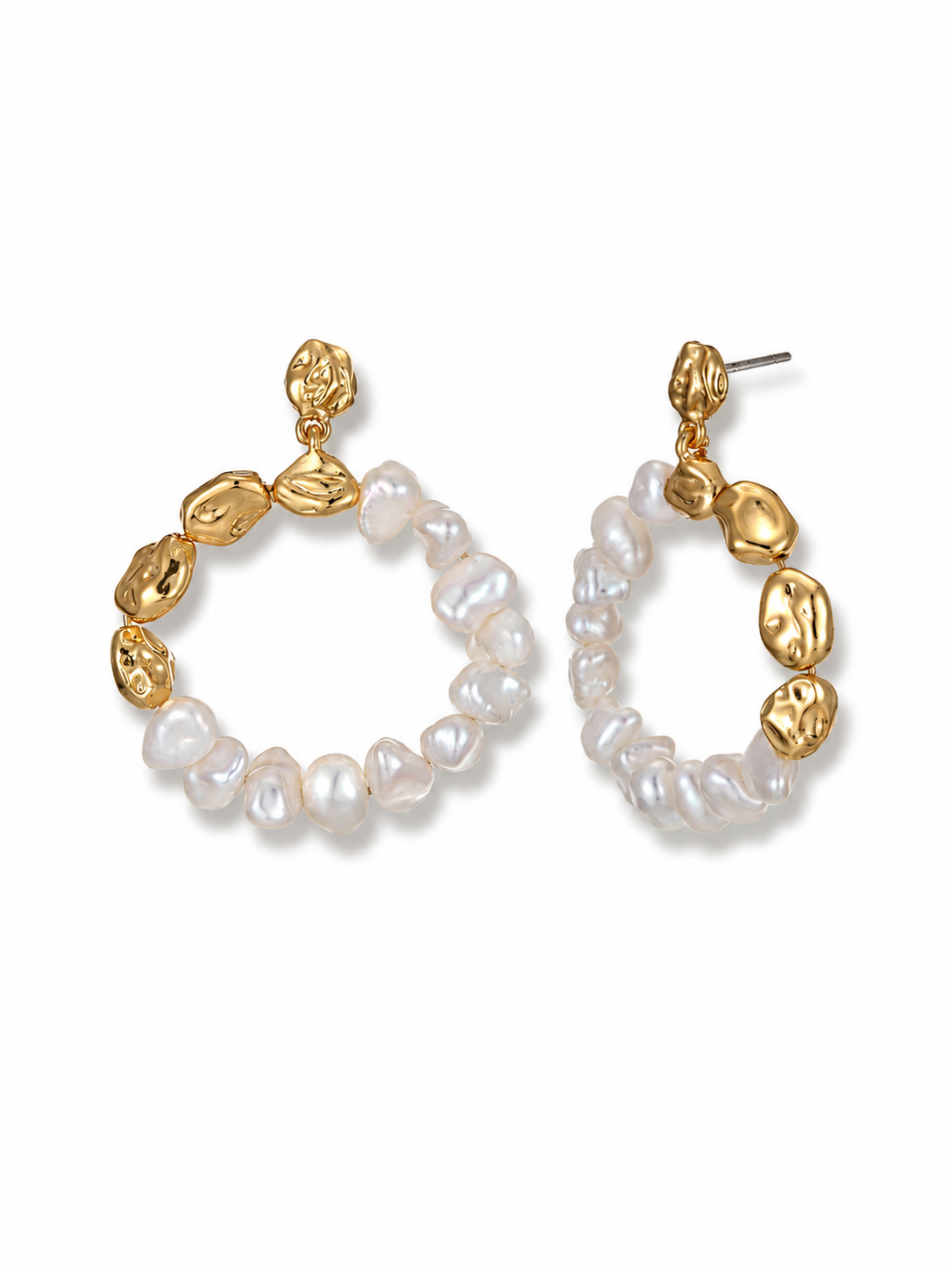 Organic Contrast Drop Earrings