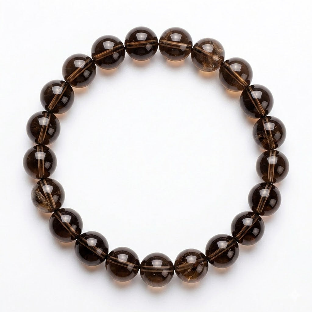 Natural Smoky Quartz Grounding & Protection Crystal Bracelet