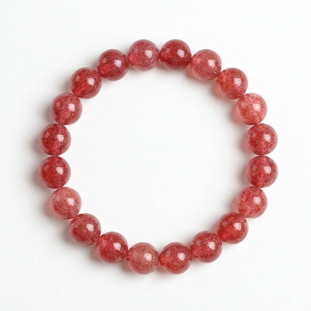 Natural Strawberry Quartz Love Crystal Bracelet