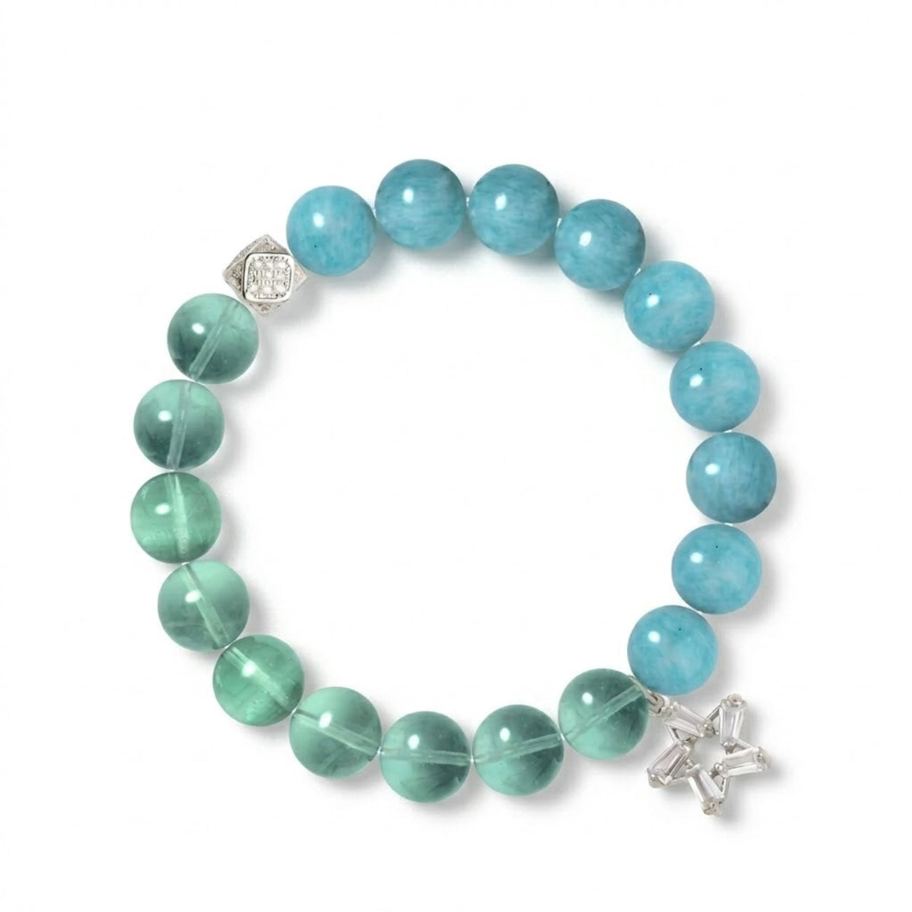 Customizable Two-Tone Crystal Bracelet with Charm - DIY Option