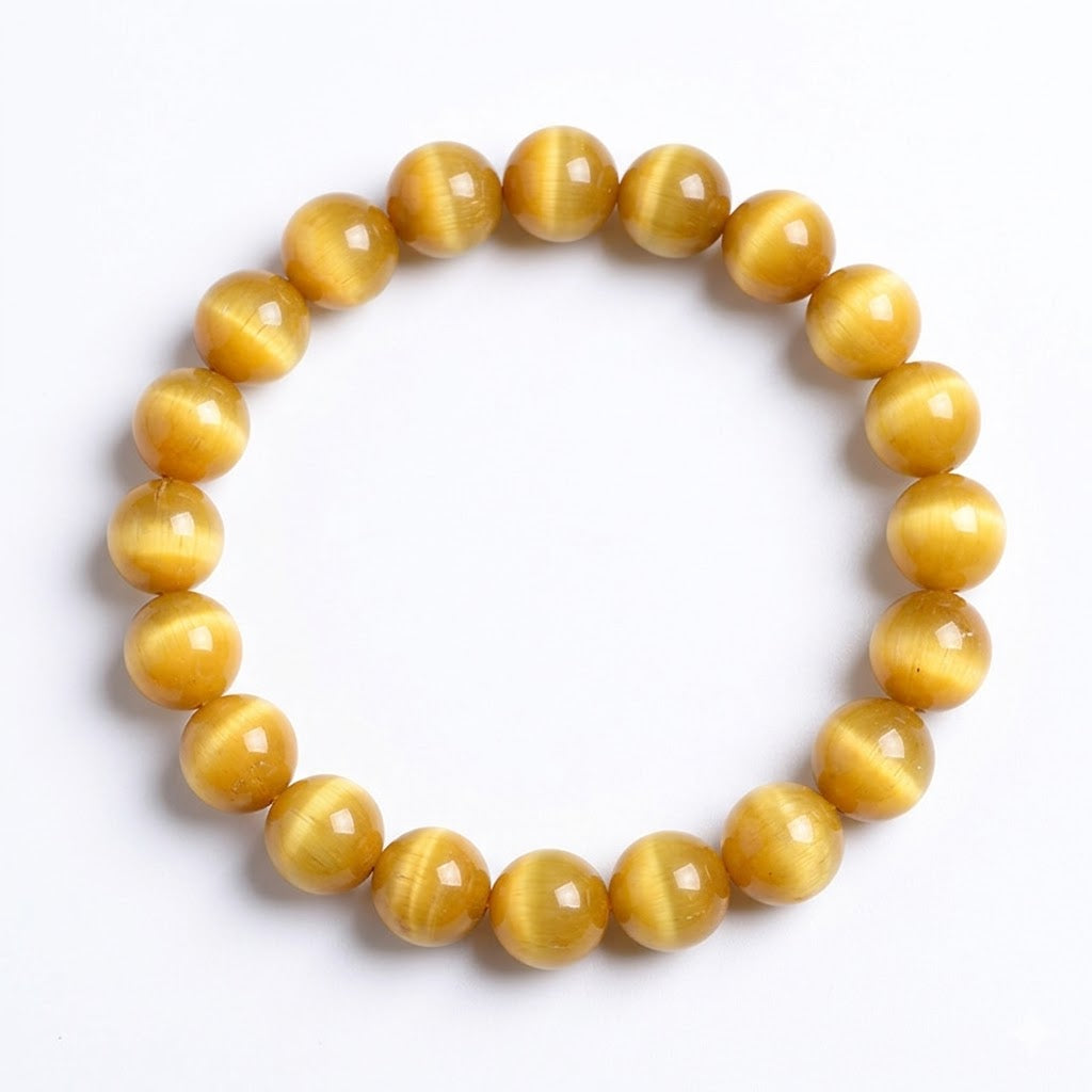 Natural Golden Tiger Eye Confidence & Protection Crystal Bracelet