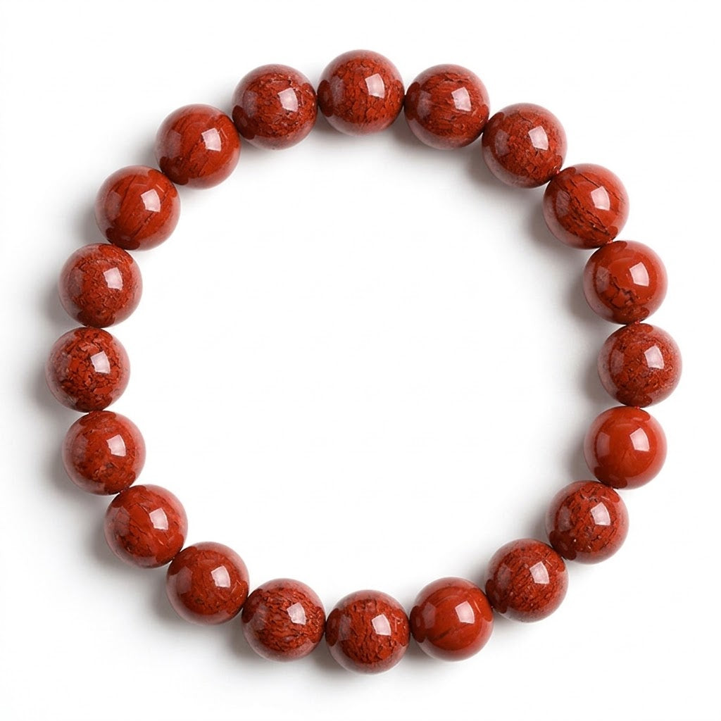 Natural Red Agate Vitality & Grounding Healing Crystal Bracelet