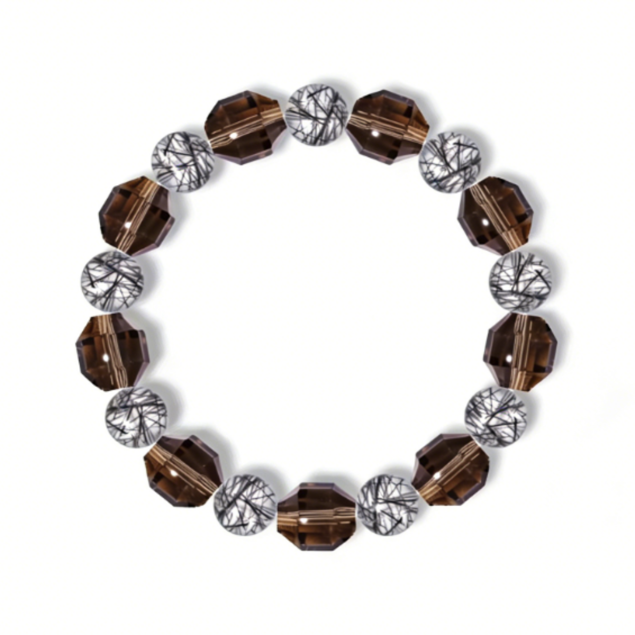 Customizable Smoky Quartz Irregular Bead Two-Tone Bracelet- DIY Option