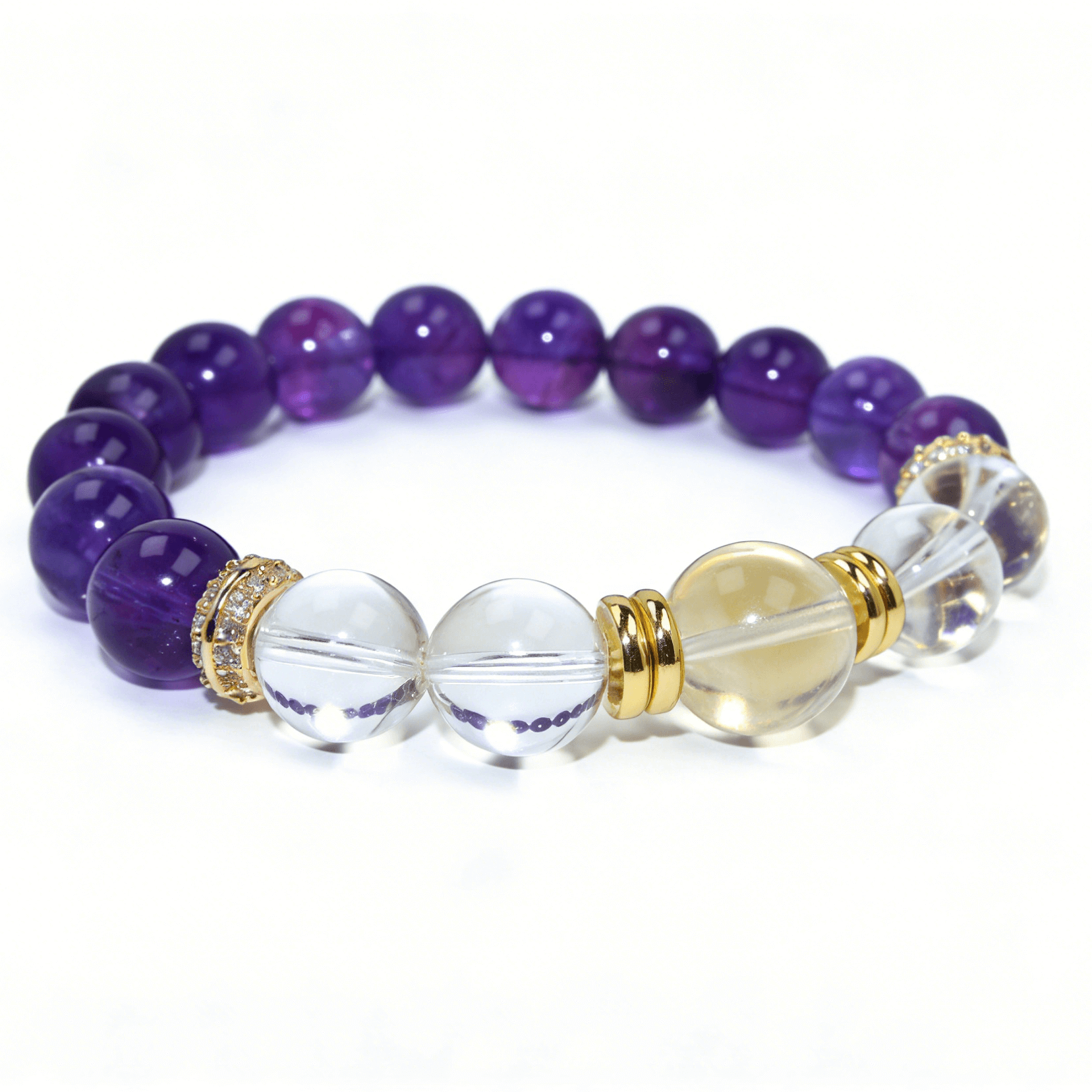 Amethyst, Citrine & Clear Quartz Power Bracelet